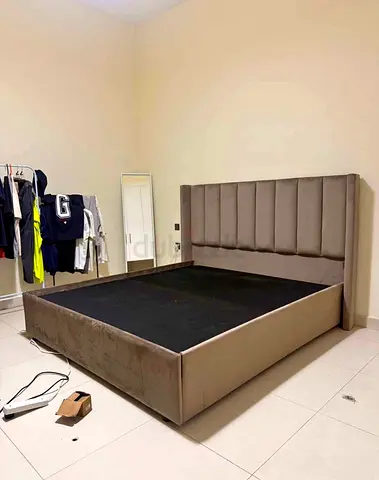 New Stylish Fabric Bed Frame with Headboard