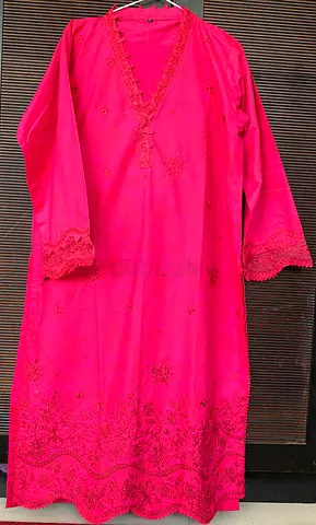 Vintage Pink Embroidered Kaftan Dress