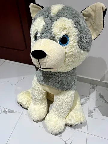 Adorable Large Plush Husky Toy