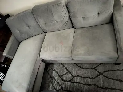 Comfortable L-Shaped Grey Sofa