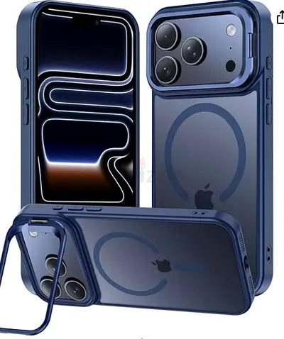 Translucent Matte Kickstand Case for iPhone 17 Pro Max, Built-in Adjustable Camera Stand,