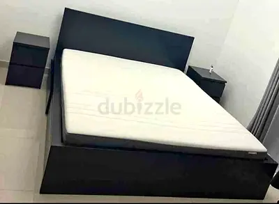 IKEA malam king‑size bed (180 × 200 cm) with 2 storage drawers underneath and an IKEA mattress