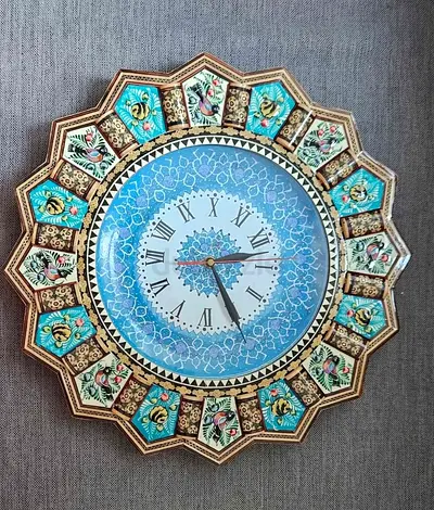 Handcrafted Decorative Wall Clock with Vibrant Patterns