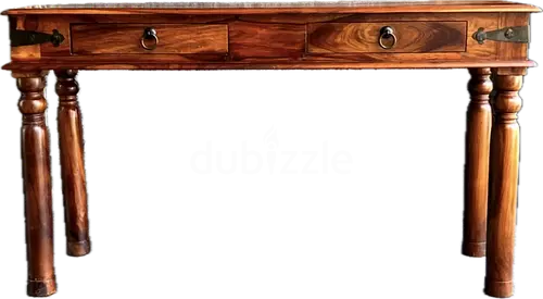 Handcrafted Solid Wood Console Table with Drawers