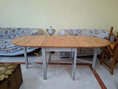 Ikea Solid Wood Extendable 4 Chair Dining Set