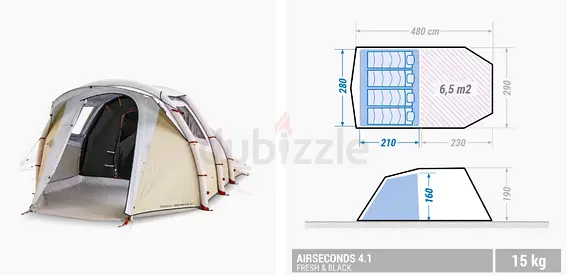 Decathlon 4 man inflatable tent