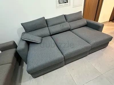 Eskilstuna dark L shape sofa