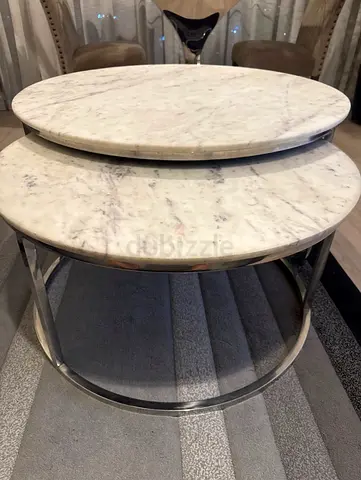 Original marble table set of 2