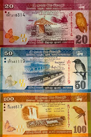 SRI LANKA BANK NOTE SET OF 20, 50, 100 RUPEES