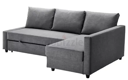 IKEA L Shape Sofa Double Bed convertible Grey