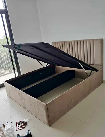 Brand New Stylish Velvet Storage Bed with Lift-Up Feature