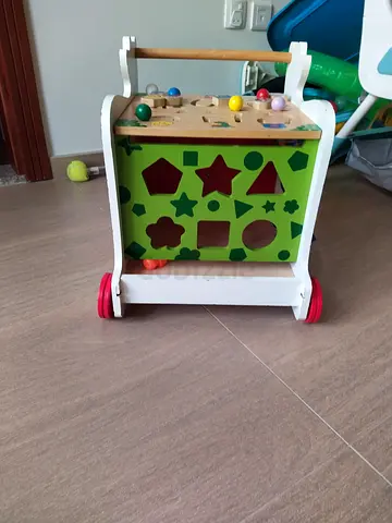 Colorful Wooden Activity Walker for Babies
