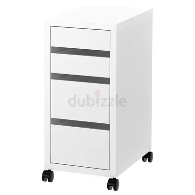 Drawer unit on castors, white, 35x75 cm