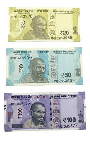 India Vintage Currency Banknotes Set