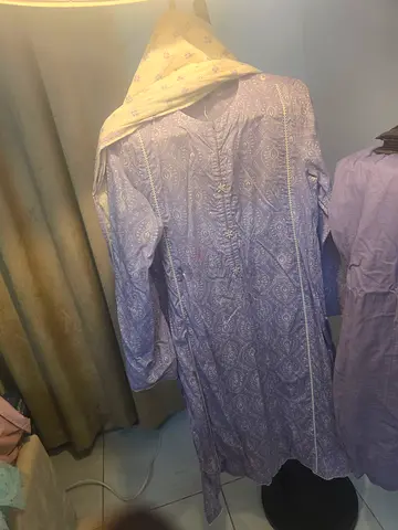 Lawn Purple Printed Shirt 3 pice