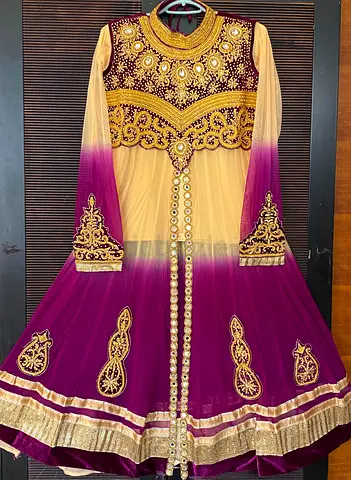 Indian Elegant Purple and Gold Festive Dress