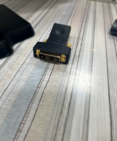 Old HP monitor only power cable and DVI to HDMI adapter also works perfectly DVI and VGA supported