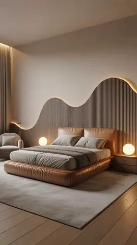 Stylish Modern Bed Set with Floor Rug