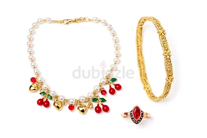 Womens Jewelry Set (Necklace, Bangle, Ring) With Discount 🥳