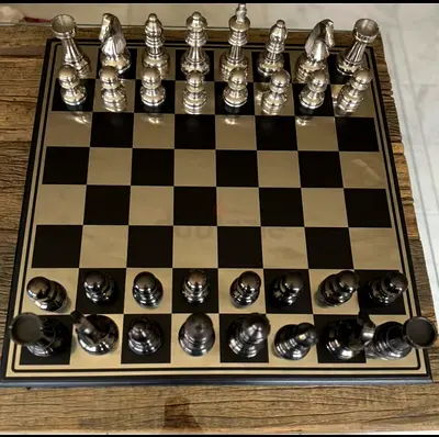 Marina Home Premium Metal Chess Set - 26x26