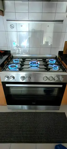 Beko 5 Burner Gas Cooker Fan Assisted Oven GGR15125FXNS Silver/Black 111L 90X60Cm FREE DELIVERY +WAR