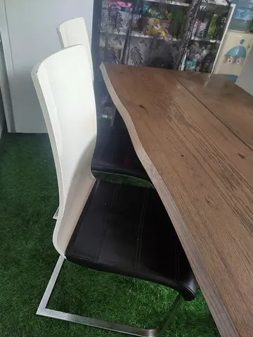 Stunning Wooden Dining Table with Elegant Chairs