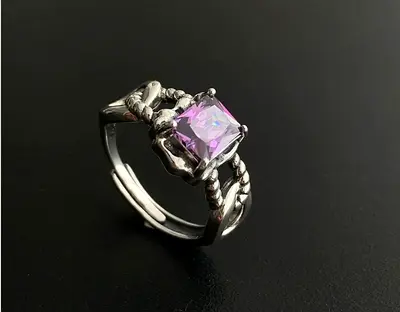 Stunning Silver Ring with Purple Gemstone