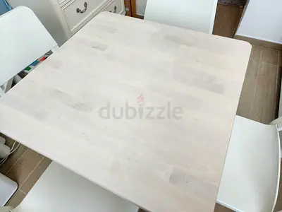 Elegant White Square Dining Table