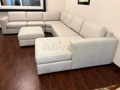 Comfortable Home Center Eterno U Shape Sofa Beige without footstool