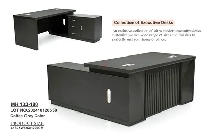 Sleek Coffee Grey Executive Desk