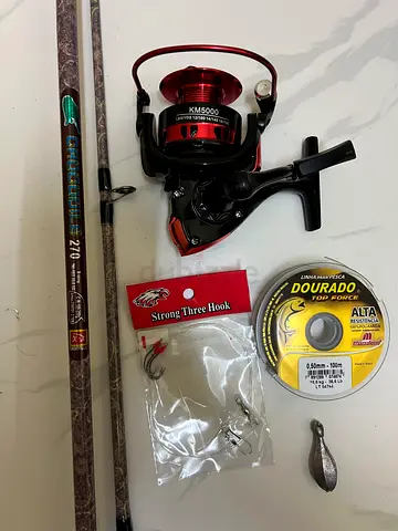 Fishing Sets solid Professional5 2.7 m Solid rod,5000 metal cup reel with line wt hook