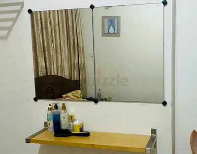 Mirror with wall stand