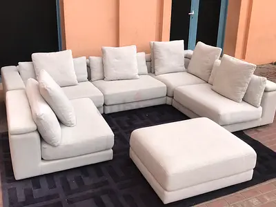 Modular Living room ChattelsMore Olta Sofa Beige with footstool