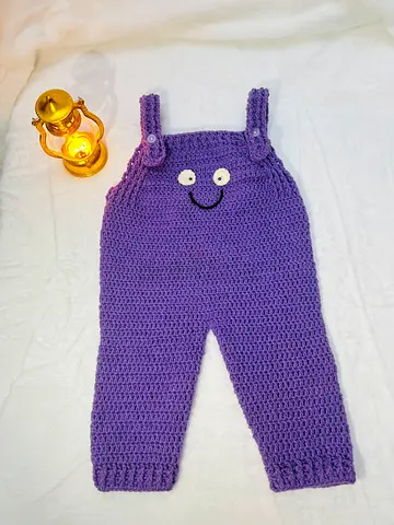 Cute Handmade Purple Baby Overalls