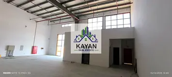 Industrial yard for rent with a total area of 22,000 sq. ft., including a 6,000 sq. ft. warehouse an