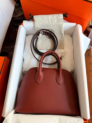 Hermes Mini Bolide Rouge H Evercolor Palladium Hardware