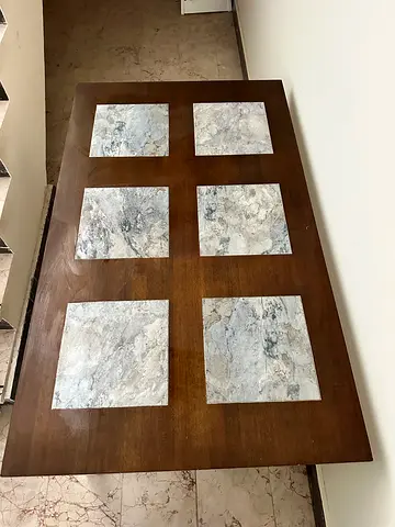 Wooden Dining Table with 6 Chairs