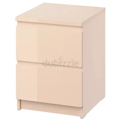 MALM Chest of 2 drawers, light orange/high-gloss, 40x55 cm