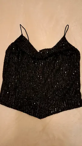 Elegant Black Sequin Top