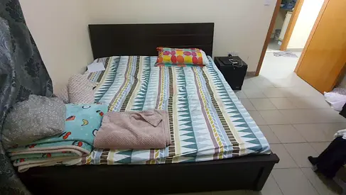 King size bed + 4 door wadrobe + 2 nos side table + Medical mattress
