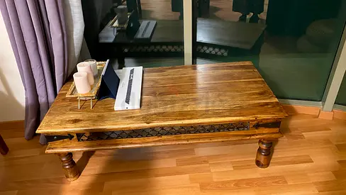 Marina home Solid Wooden Coffee Table with Unique Design