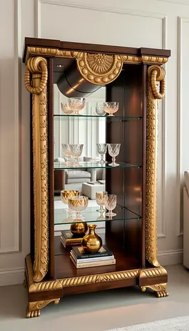 Antique Style Arabic-Inspired Curio Cabinet