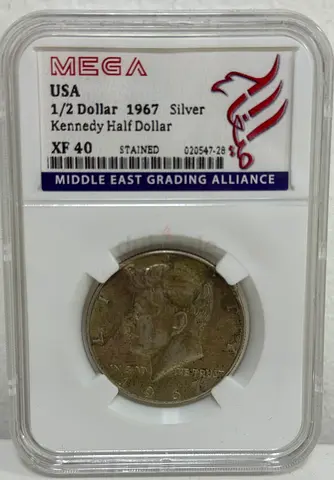 USA 1/2 Dollar silver coin 1967  80 AED