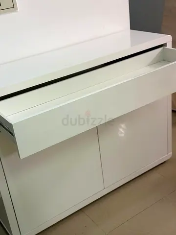 Modern White Shoe Rack Cabinet with Drawer- Sleek Storage | Like New
