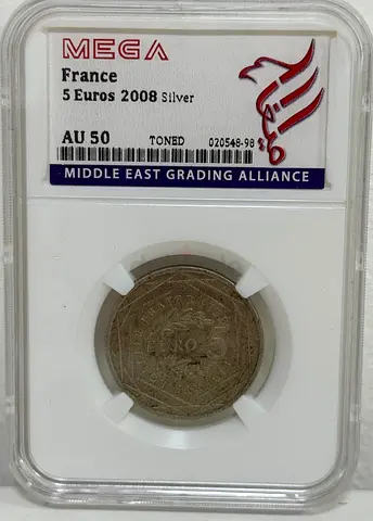 France 5 Euro silver coin 2008  140 AED