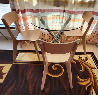 IKEA Coffee Table With Waterproof Wooden Chairs