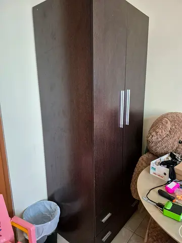 Dark Wood Wardrobe with Sleek Design