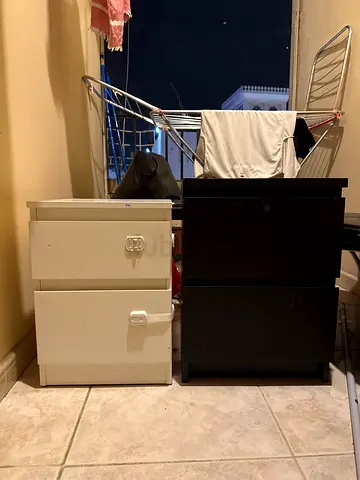 Stylish Set of Nightstands for Sale the black ine is new brand Ikea product