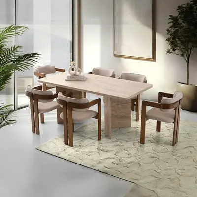 Elegant Dining Table with Stylish Chairs
