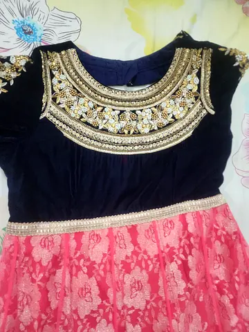 Elegant Pink and Black Traditional Dress with dupatta